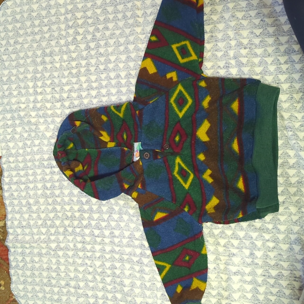 Retro baby hooded fleece